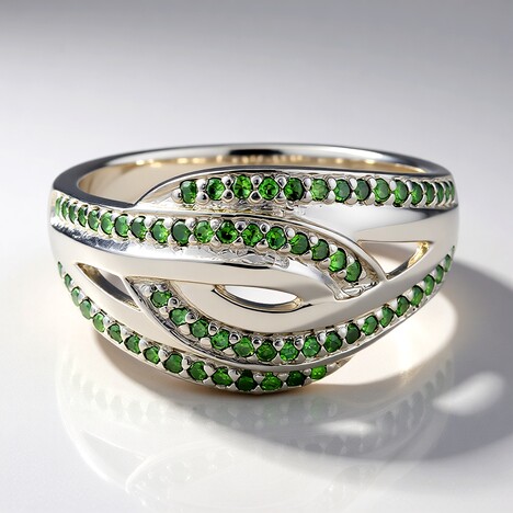 Bague en argent et Diamant fantaisie
