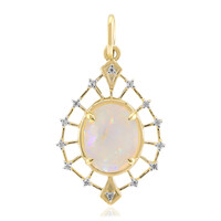 9K Brazilian White Opal Gold Pendant