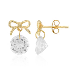 Zilveren oorbellen met witte topaasstenen