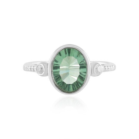 Green Fluorite Silver Ring