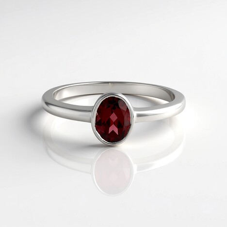Anello in argento con Granato Mozambico