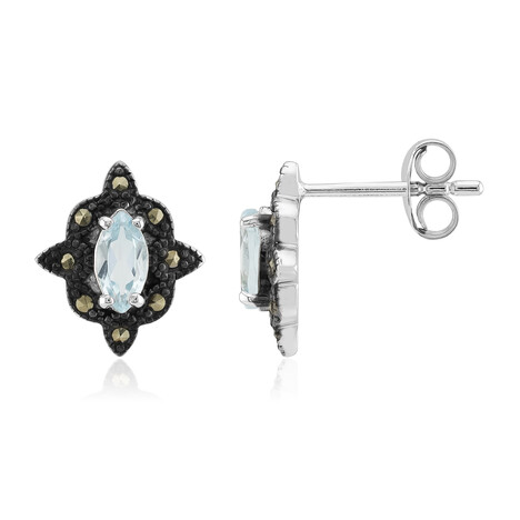 Pendientes en plata con Topacio azul cielo