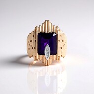 Anillo en plata con Amatista de Zambia