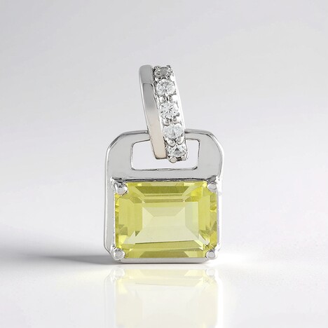 Ciondolo in argento con Quarzo Ouro Verde