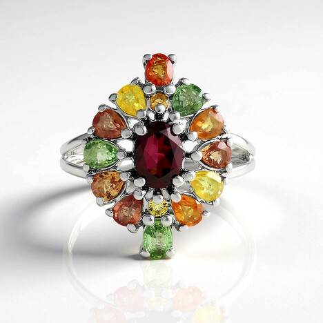 Anello in argento con Rodolite