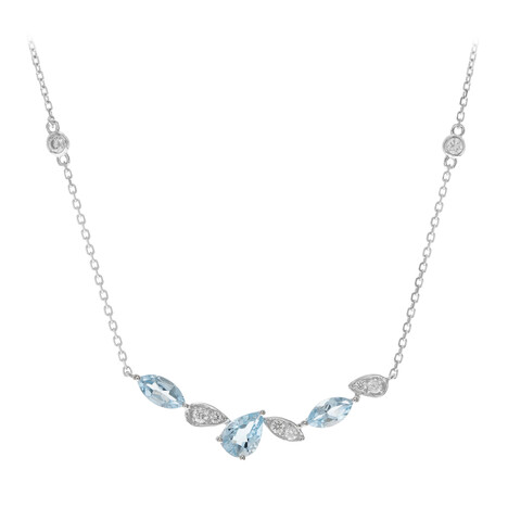 Gouden halsketting met een AAA Braziliaanse Aquamarijn