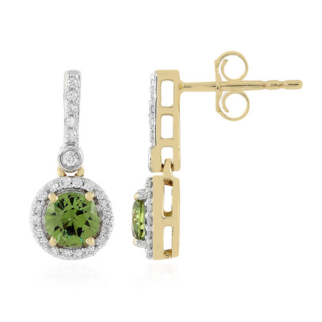 Gouden oorbellen met Madagaskar Demantoiden (AMAYANI)