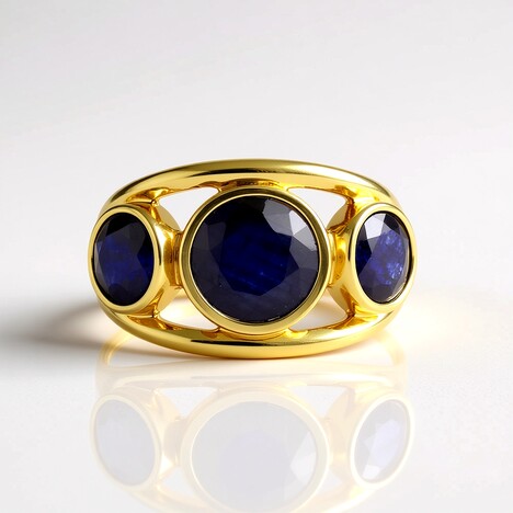 Anello in argento con Zaffiro Blu del Madagascar (de Melo Essence)