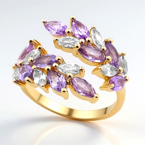 Anello in oro con Zaffiro Ceylon Porpora (non riscaldato)