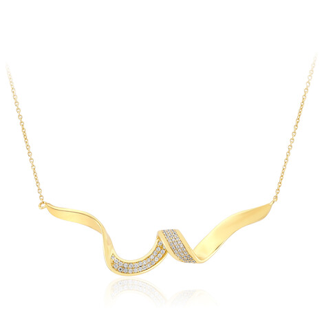 Zilveren halsketting met zirkonen