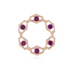 Zilveren hanger met magenta granaten