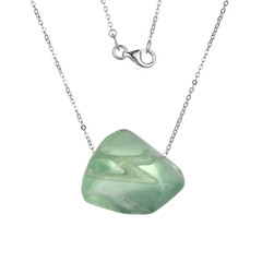 Green Fluorite Silver Necklace