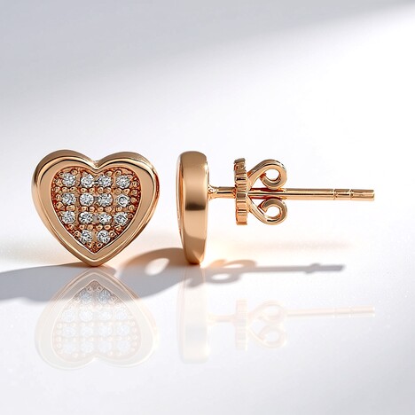 Boucles d'oreilles en or et Diamant rose de France SI1 d'Argyle  (Annette)