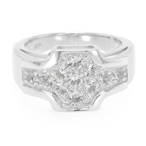 Weißer Topas-Silberring