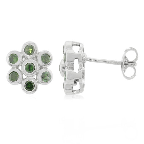 Fancy Diamond Silver Earrings