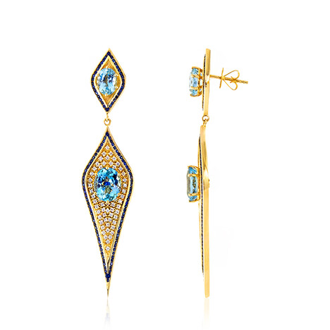 Santa Maria-Aquamarin-Goldohrringe (de Melo)