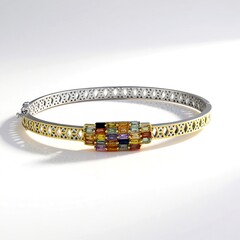 Bracciale in argento con Zaffiro Rosa
