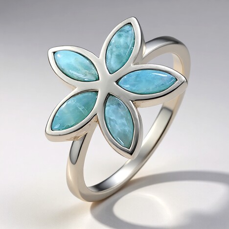 Anello in argento con Larimar