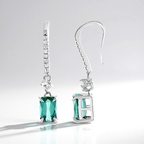 Orecchini in argento con Tormalina Verde di Benedito (Adela Silber)