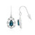 Pendientes en plata con Topacio azul de Londres