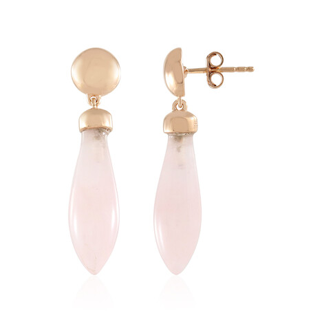 Rose Quartz Silver Earrings (MONOSONO COLLECTION)