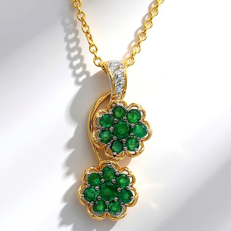 Collana in argento con Smeraldo Zambia (Gems en Vogue)