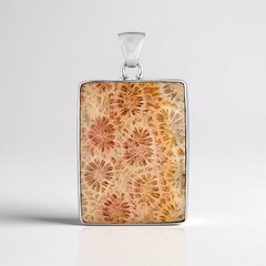 Ciondolo in argento con Corallo Pietrificato