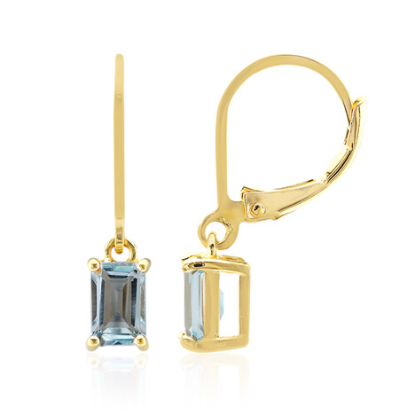 Himmelblauer Topas-Silberohrringe