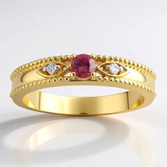 Anello in oro con Zaffiro Padparadscha