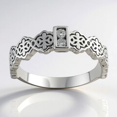 Anello in argento con Diamante SI1 (G) (Annette)