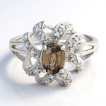 Bague en argent et Zircon cannelle