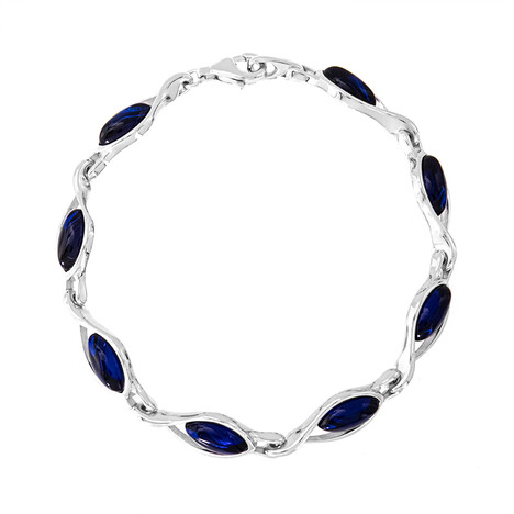 Blauer Kolumbianischer Bernstein-Silberarmband (dagen)