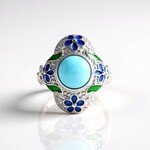 Anello in argento con Turchese Sleeping Beauty (Adela Silber)