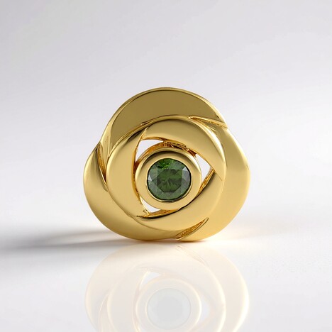 Ciondolo in argento con Diamante Verde I2