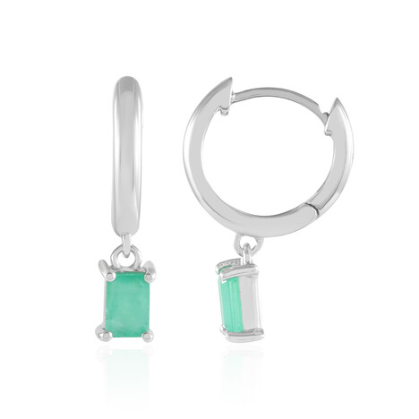 Zilveren oorbellen met Socoto smaragden