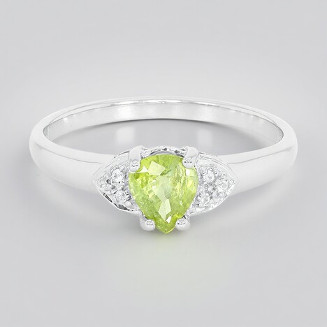 Anello placcato in platino con Tormalina Cuprian