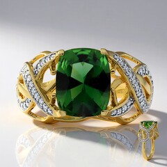 Anello in oro con Tormalina Cromo