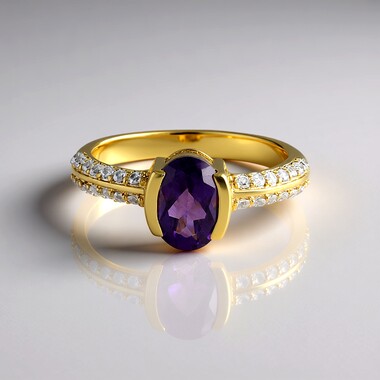 Sibirischer Amethyst-Silberring
