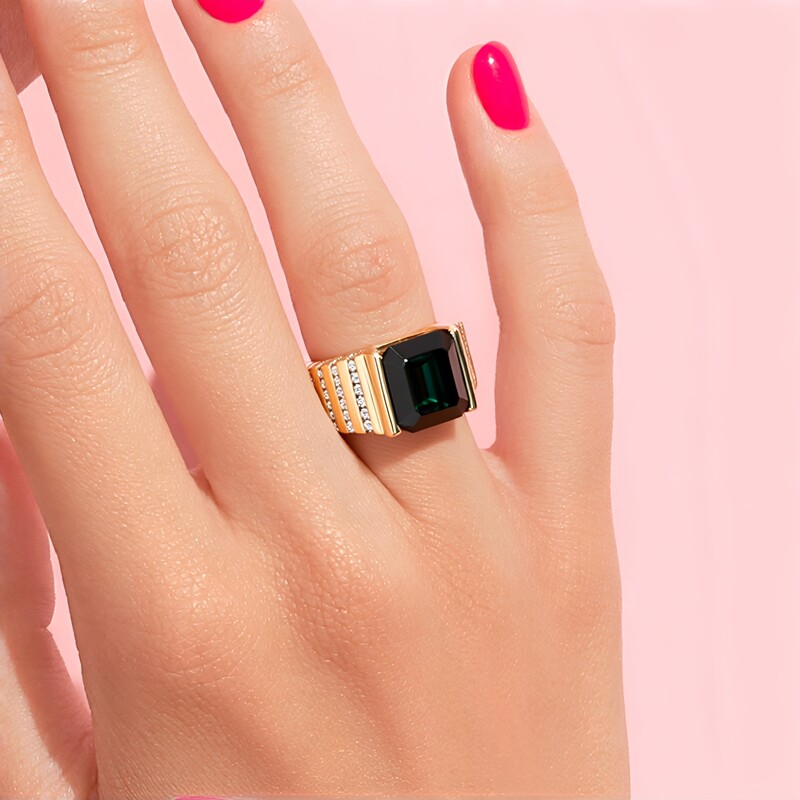 Anillo en oro con Indidolita de Brasil (de Melo)