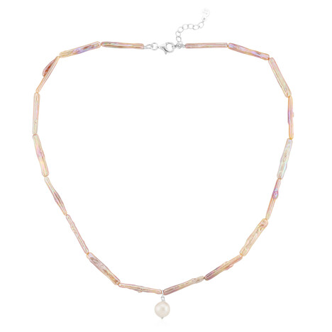 Keshi-Perlen-Silbercollier (TPC)