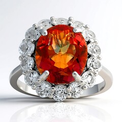 Anello in argento con Quarzo Mistico Arancione