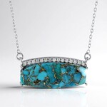 Collana in argento con Turchese Ramato Blu Mohave (Faszination Türkis)