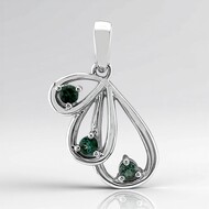 Ciondolo in argento con Tormalina Verde Brasiliana