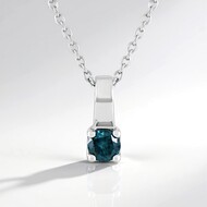 I2 Blue Diamond Silver Necklace