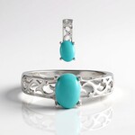 Anello in argento con Turchese Sleeping Beauty (Faszination Türkis)
