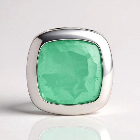 Ciondolo in argento con Quarzo verde pastello (MONOSONO COLLECTION)