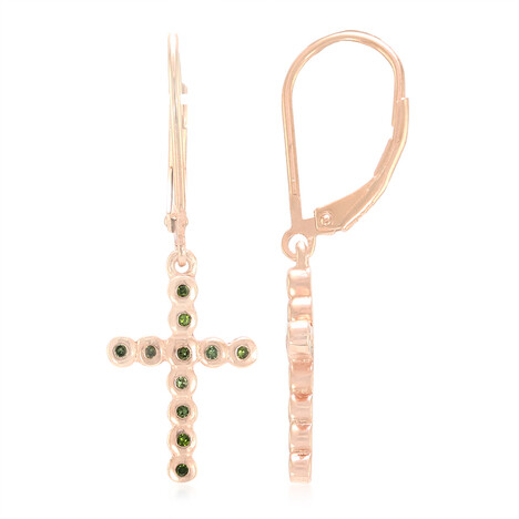 Boucles d'oreilles en argent et Diamant fantaisie