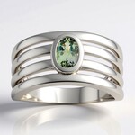 Bague en argent et Tanzanite verte non chauffée