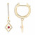 Pendientes en oro con Berilo rojo