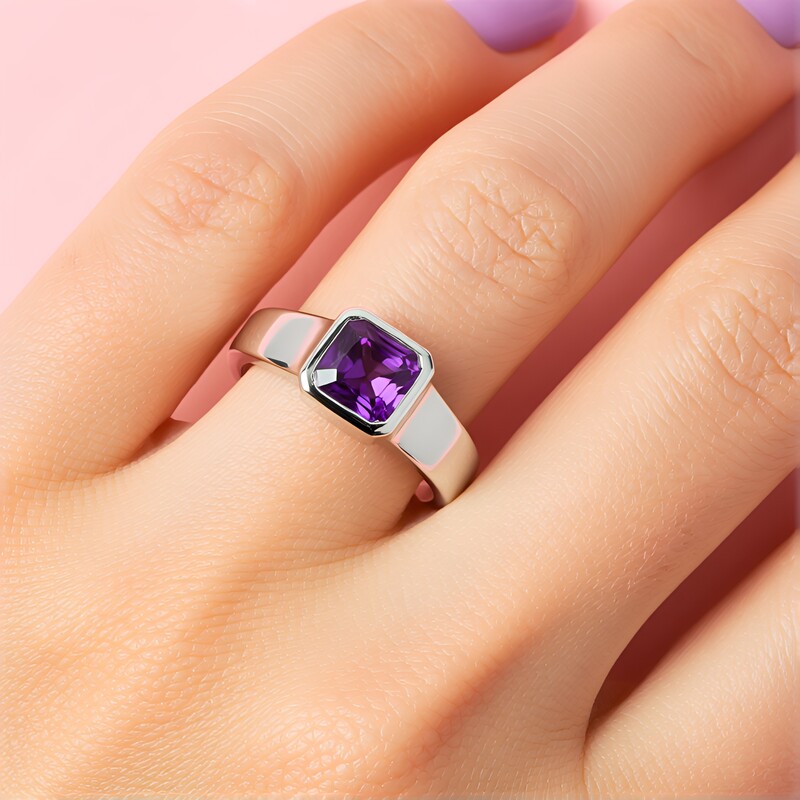 Bague en argent et Améthyste de Sibérie